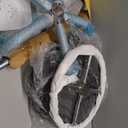 VECELO Round Rolling Stool with Footrest and Wheels, Easy Assembly PU Leather Height Adjustable Drafting Swivel Chair for Spa Salon, Office, Medical, Beauty, Bar, Lab, Black,