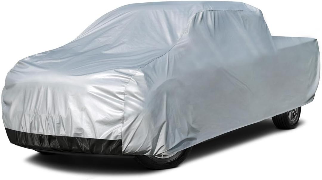 Kayme Full Size Truck Cover Waterproof All Weather - See Vehicle Size Chart - 6 Layers Heavy Duty Outdoor Pickup Cover Sun Uv Rain Protection, Universal Fit F150 Ram 1500 etc, Length Up to 239 inch.