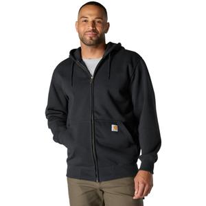 Carhartt Men's Tall Rain Defender Paxton Heavyweight Hooded Zip Front Sweatshirt (Black), XL