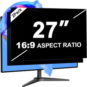 27 Inch Computer Privacy Screen Filter, Removable Universal Computer Monitor Privacy Filters 16:9 Aspect Ratio, Anti-Spy Anti-Scratch Anti-Glare Protector for Widescreen Monitors
