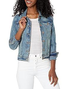 Dollhouse Womens Basic Slim Fit Denim Jacket, Blue, Small US