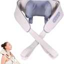 Neck and Shoulder Massager, Deep Tissue 6D Kneading with Heat, Shiatsu Cordless Neck and Shoulder Massager for Men & Women (Gray)