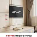 AOKCOS Rolling TV Stand for 32-65 Inch TVs, Portable Mobile TV Stand on Wheels, 8-Level Height Adjustable TV Cart with Swivel & Tilt Mount for Bedroom/Living Room/Office/Corner
