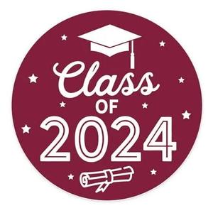 Maroon Graduation Party Favors Stickers, Class of 2024 Graduation Envelope Seals, Candy Stickers 120 total