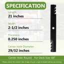 60" Deck Replacement Lawn Mower Mulching Blades for M128485 M131958 M144196 M163983 TCU15881 - Compatible with John Deere 1023E 1025R 737 757 797 997-3 Pack