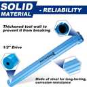 Inner Tie Rod Removal Tool, Master Inner Tie Rod Tool Set with 12 Crowfoot Adapters & 1/2 Inch Drive Tube for Tie Rods Remove & Install (Blue)