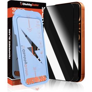 chubbycable 2PCS ChubbyShield Ultra for iPhone 17 Pro Max Privacy Screen Protector, Anti-spy Screen Protector Privacy Glass with Ultra-easy Install Box, Auto Dust-Elimination & Bubble Free