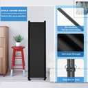 MAYOLIAH 6 Panel Room Dividers Folding Privacy Screen, 10ft Wide 6ft Tall Partition Office Walls Separator with Small Base, Black