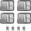 Truck Tool Box Lock Replacement, 5.5" Stainless Steel Tool Box Latch Replacement Handle with 4 Keys for RV, Truck Toolboxes, Trailer Door Latch, UTV, Campers (4 Pack).