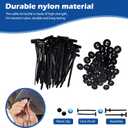 100 Pcs Nylon Universal Cable Tie Buckle - Heavy-Duty Double-Sided Self-Locking Zip Ties with Pin & Button Design - Durable UV Resistant Plastic Fasteners for Car Repair, Wire Management & Daily Use
