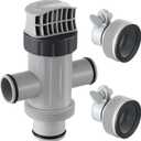 Saillong Dual Split Hose Plunger Valve Pool Part & 2 Hose Conversion Adapter B Kit Compatible with Intex Pool, Shut Off Valve with 1.25" to 1.5" Hose Adapter for Above Ground Pool and Pool Pump