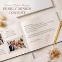 Wedding Guest Book,10 * 8in Guest Book for Wedding Receptions, Baby Shower, Funeral, Birthdays, and Celebration Events, 100Pages Polaroid Decorations 2 Stickers and a Pen(Blue)