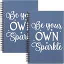 Inspirational Spiral Notebook Be Your Own Sparkle 2Pcs Lined Spiral Journal Motivational Friendship Gift Encouragement Lined Notebook(Spiral-2Pcs OWN Sparkle)