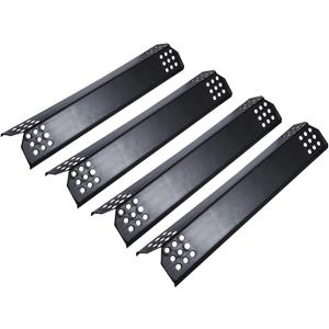 Unicook 4 Pack Porcelain Grill Heat Plate 14.56" L, Gas Grill Replacement Parts Burner Cover, Heat Shield Tents, Flavorizer Bars, Flame Tamer Guards for Gas BBQ
