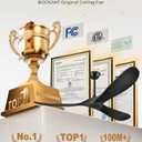 72" Outdoor Ceiling Fans for Patios, Matte Black Ceiling Fans Without Lights, 3 Blades Wood Ceiling Fan with No Light by Remote Control Wet Rated for Indoor Outdoor, Porch, Farmhouse, Bedroom