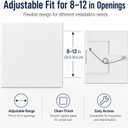 12"x12" Adjustable Spring Loaded Access Panel for Drywall,Plastic Drywall Ceiling Access Panel for Plumbing,White Wall Hole Cover Plate 12 Inches