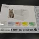 Portable Cat Litter Box Enclosure Furniture,Kitty Large Travel Litter Box for Privacy Without Leaking, Portable, Easy to Clean Easy to Assemble Foldable 18''L X 14''W X 13''H (White, Medium)