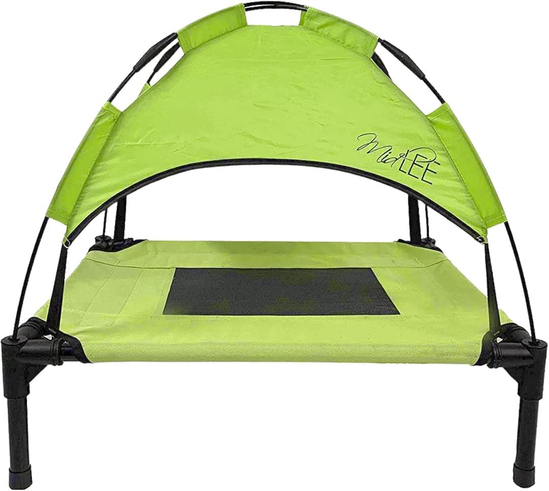 Midlee Green Dog Cot with Canopy (24" x 30")