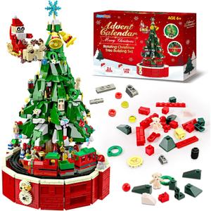 Christmas Tree Building Blocks Set,1499 PCS Building Toys for Kids Boys Girls Toy Bricks Christmas Gifts for Kids Adults Teen Boys&Girls Advent Calendar 2025 Christmas Decorations Home Decor