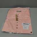 Minetom Women's Lace Short Sleeve Tops Henley Shirts Business Casual Blouses Summer Tops (Pink, L)