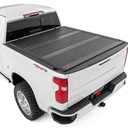 Rough Country Hard Low Profile Tri-Fold Tonneau Cover for Chevy Silverado & GMC Sierra 1500 (20192026)  Flush Mount Aluminum Bed Cover, Fits 6'7" Standard Bed