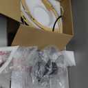 Garwarm 20IN Low Profile Ceiling Fans with Lights and Remote, 30W Fandelier Ceiling Fan Flush Mount,3000K-6500K Dimmable Bladeless LED Fan Light for Bedroom Kitchen Living Room Dining Room (Black and Faux Wood Grain)