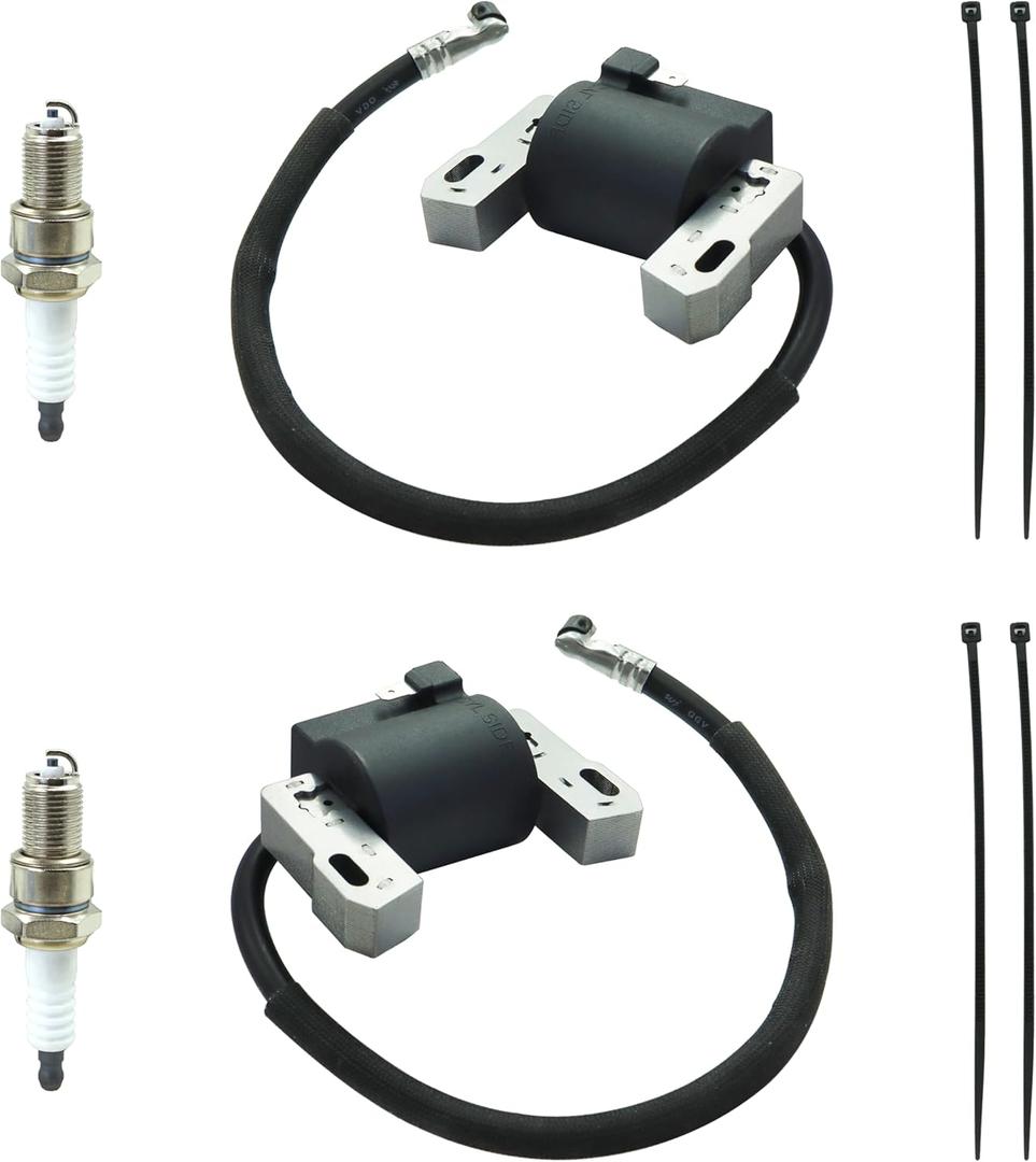 2 Sets of 592846 Ignition Coil Module for BS Intek V-Twin 18-22HP Lawn Mowers Engine with Spark Plug, Replaces for Briggs 799651 691060 499447 401577