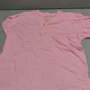LessonZoo Girls Petal Short Sleeve T-Shirt V-Neck Button Top Solid T Shirts Summer Casual Tee (13-14 Years,Light Pink)