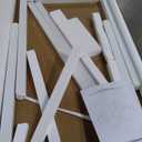 Rovibek 43" Dining Table Benches Set for 4, Modern Space Saving Kitchen Table Chairs & Adjustable Feet Breakfast Table 2 Benches, Wooden Industrial Style Farmhouse, White