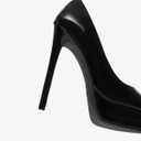 NEWBELLA Women's Platform Pumps Stiletto Heels Pointed Toe Slip On Dress Shoes-High Heels for Wedding, Party Black, Size 6