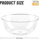 Qeirudu 10 oz Small Clear Plastic Bowls, 60 Pack Disposable Hard Plastic Party Serving Bowls for Salads, Ice Creams, Fruit, Desserts, Parfaits, Snacks