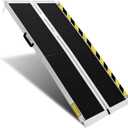 Protable Wheelchair ramp 5FT,Non-Slip Folding Aluminum Handicap Ramps, Threshold Ramps for Home, Holds up to 600lbs,Wheelchair ramp for Steps, Stairs, Doorways (5FT Useing Height 5-15inch)