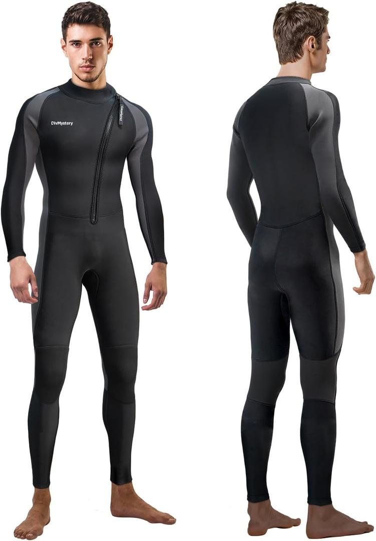Divmystery Wetsuits for Men Women Chest Back Front Zip- 3/2mm Shorty Full Body Wet Suits for Men Women, Wetsuit in Cold Water for Surfing Diving Snorkeling Kayaking Paddleboarding Water Sports, X-Small