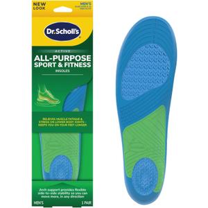 Dr. Scholl’s Sport Insoles - Superior Shock Absorption and Arch Support to Reduce Muscle Fatigue and Stress on Lower Body Joints for Men Size 8-14