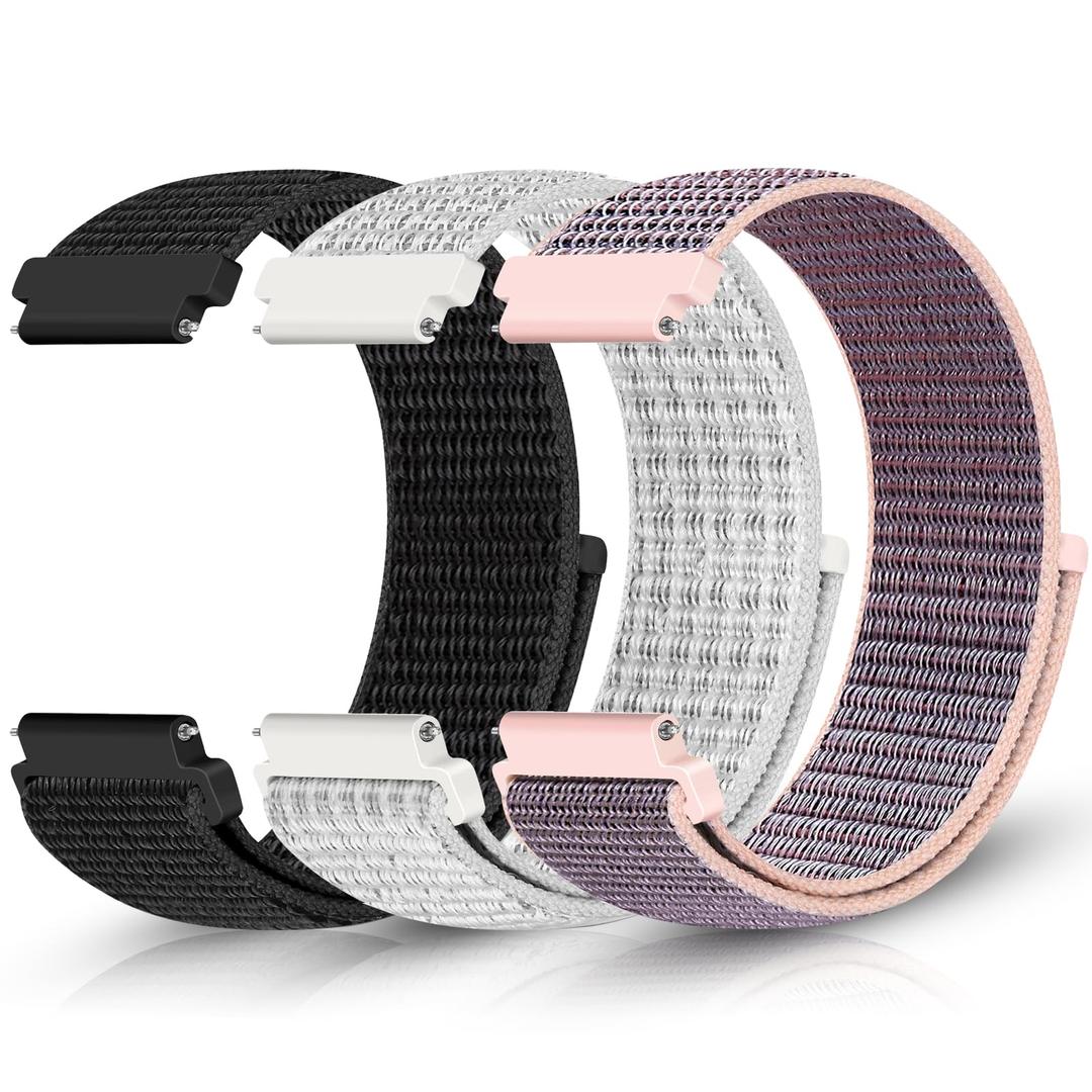 3 Pack Loop Nylon Bands Compatible with Fitpolo IDW19/ IDW13 Smart Watch , Soft Sports 22mm Straps for ID208 Plus/ IDW19/ IDW16/ IDW13/ Veryfit IDW19/ ENOMIR IDW19/ MILOUZ IDW19/ Gydom IDW19/ Faweio IDW19/ Hoowel IDW19/ Amzhero IDW19/ TOOBUR IDW19/ Tensky IDW19/ WNH I