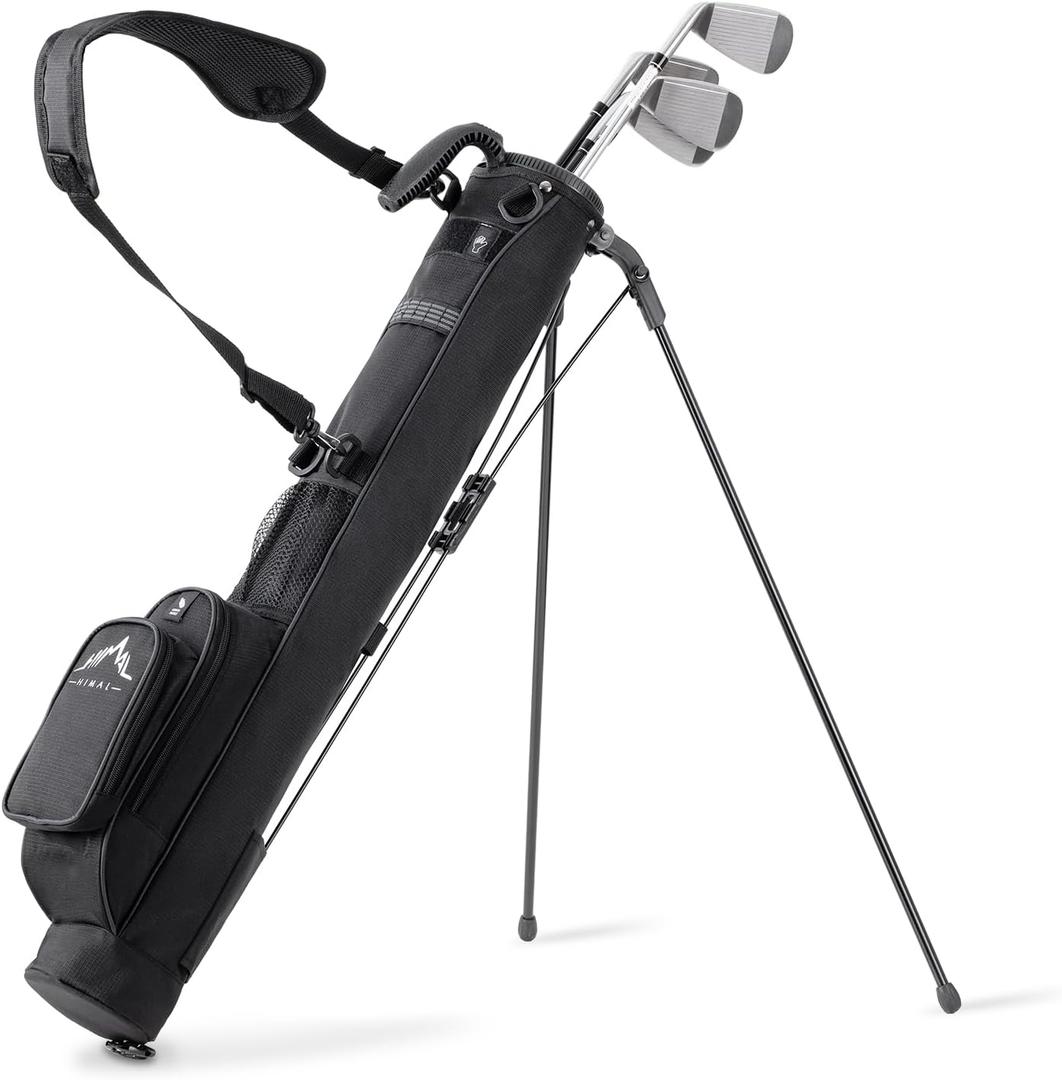 Golf Lightweight Stand Carry Bag Easy to Carry and Durable Pitch n Putt Golf Bag for The Driving Range, Par 3 and Executive Courses31.5 inches Tall (Black)