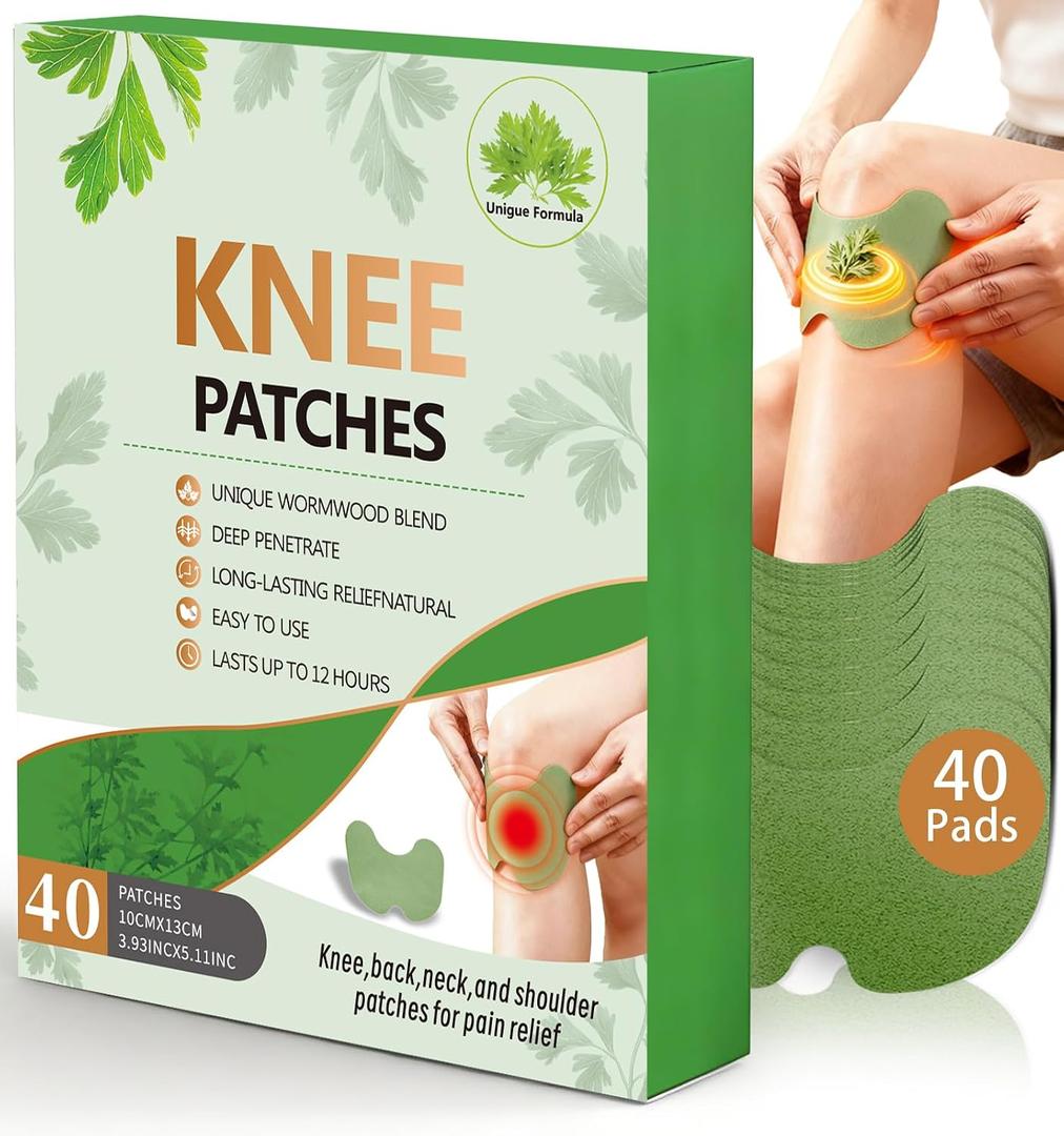 Knee patches for pain relief bone on bone Conforming Knee Patch - herbal knee patch Flexible Adhesive Heat Application 40 Pads