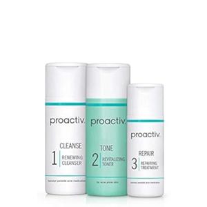 Proactiv 3 Step Acne Treatment - Benzoyl Peroxide Face Wash, Repairing Acne Spot Treatment for Face and Body, Exfoliating Toner - 30 Day Complete Acne Skin Care Kit