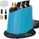 AgiiMan Sump Pump - 125W 1100GPH Submersible Water Pump with 16ft Drainage Hose, 25ft Extra Long Power Cord & 4 Hose Adapters, Water Pump for Basements, Pool Fountains, Hot Tub, Garden Pond, Blue