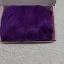 LOSMOEER Dark Purple Wig with Bangs Short Wavy Wigs for Women Shoulder Length Curly Bob Wigs Heat Resistant Synthetic Wigs for Halloween Cosplay Daily Party Use (14 Inch)