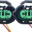 HiSport 2PCS H8 H9 H11 880 881 Female Adapter Wire Connector Headlight Fog Light Wiring Harness Retrofit Pigtail Compatible with Toyota GMC Chevy Honda Jeep Ford Dodge Bulb LED Headlamp