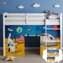Astronaut Bunk Bed - Curtains Premium and Customizable Cartoon Loft Bed Curtains for Children to Enhance The Imaginative Creation Bedroom Curtains(3PCS,Twins)