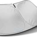 AutoTech Park Foldable Sunshade Compatible with 2012-2024 Tesla Model S Sedan, UV Relfective and Easy Storage, Custom-fit Car Windshield Sun Shade