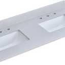 Gray Vanity Sink Top, 48 Inch Engineered Stone Vanity Top with Double Sinks, 8 Inch Widespread Faucet Holes with Center Sink Countertop, Modern Vanity Top with 4 Height Backsplash