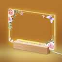 Acrylic Picture Frame with Wooden Stand,Light-Up Picture Frame Butterfly UV Print 5x7Inch Photo Frame with Night Light for Anniversary Birthday Gifts for Women Men Her Him Mom Dad