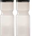 50 Strong Sports Water Bottles  Reusable 22 oz BPA-Free Plastic Bottles with Pull Top Cap  Made in USA  Top Rack Dishwasher Safe  Fits Most Bike Cages Brand (Clear)