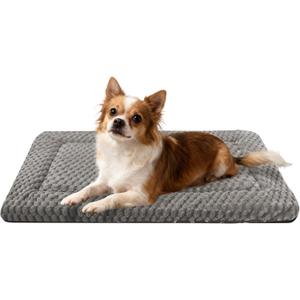 Dog Bed Crate Mat, Soft Durable Washable Anti-Slip Kennel Pad for Dogs & Cats, Reversible (Light Gray, M(30"*20"*1.5"))