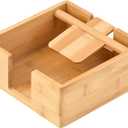 Natural Bamboo Napkin Holder for Table, Napkin Dispenser, Decorative Beverage Napkin Holder for Kitchen, Home,Bar (Natural)