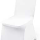 VEVOR Chair Covers, Polyester Spandex Chair Cover, Stretch Slipcovers for Wedding Party Dining Banquet Flat-Front Chair Covers (White-a, 53PCS)