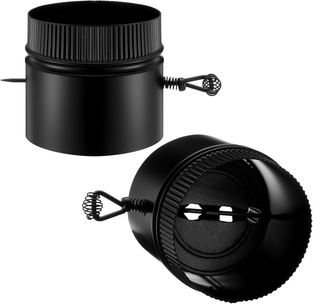 Pelopy 6 Inch Stove Pipe Damper Kit with Cast Iron Double-Wall Stovepipe Stainless Steel Damper Wood Burning Stove Top Connecting Adapter for Stoves Flue Outlet for Heating System